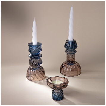 Подсвечник "CRYSTAL COLORS" 8,5х8,5х14 см LEFARD 355-340-2