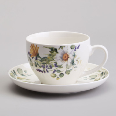 Чайный набор "РОМАШКОВОЕ ПОЛЕ" на 6 пер. 12 пр. 250 мл (кор=4наб.) LEFARD 358-2228-2