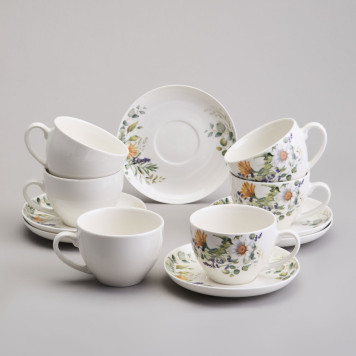 Чайный набор "РОМАШКОВОЕ ПОЛЕ" на 6 пер. 12 пр. 250 мл (кор=4наб.) LEFARD 358-2228