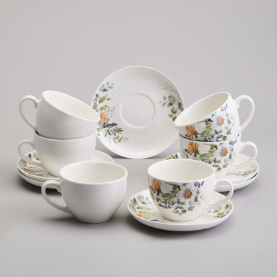 Чайный набор "РОМАШКОВОЕ ПОЛЕ" на 6 пер. 12 пр. 250 мл (кор=4наб.) LEFARD 358-2228