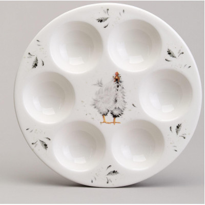 Блюдо на 6 яиц "FUNNY HENS" 18*18*2,5 см (кор=36шт.) LEFARD 358-2292