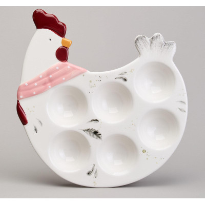 Блюдо на 6 яиц "FUNNY HENS" в форме курочки 24,3*22*3 см (кор=24шт.) LEFARD 358-2293