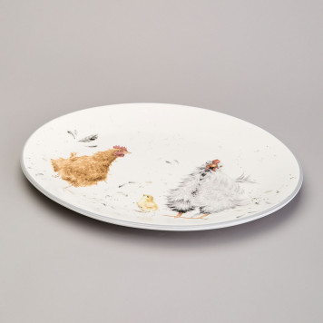 Блюдо овальное "FUNNY HENS" 31,5*25,5*3 см (кор=12шт.) LEFARD 358-2296-3