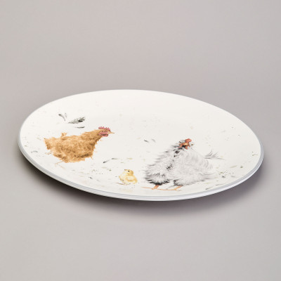 Блюдо овальное "FUNNY HENS" 31,5*25,5*3 см (кор=12шт.) LEFARD 358-2296-3