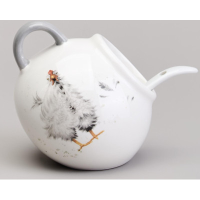 Солонка с ложкой "FUNNY HENS" 9*9,5 см 150 мл (кор=48шт.) LEFARD 358-2307-1