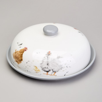 Блюдо для блинов "FUNNY HENS" 23,5*10 см (кор=12шт.) LEFARD 358-2308-2