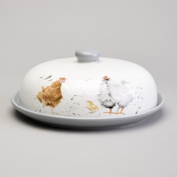 Блюдо для блинов "FUNNY HENS" 23,5*10 см (кор=12шт.) LEFARD 358-2308