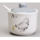 Сахарница с ложкой "FUNNY HENS" 9,5*10 см 300 мл (кор=36шт.) LEFARD 358-2309