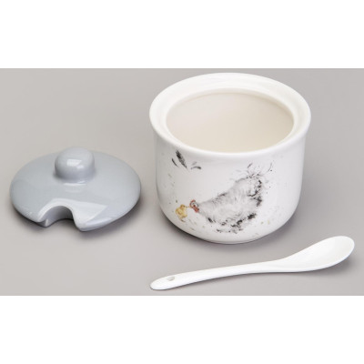 Сахарница с ложкой "FUNNY HENS" 9,5*10 см 300 мл (кор=36шт.) LEFARD 358-2309-3