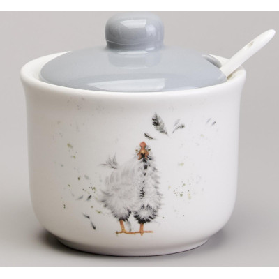 Сахарница с ложкой "FUNNY HENS" 9,5*10 см 300 мл (кор=36шт.) LEFARD 358-2309