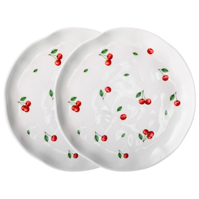 Набор тарелок закусочных "CHERRY" 2 шт. 21*21,5*2,5 см LEFARD 358-2344