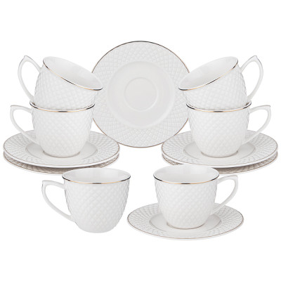 Кофейный набор "ДИАМАНД ГОЛД" на 6 пер. 12 пр. 90 мл (кор=12наб.) LEFARD 359-294