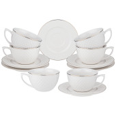 Чайный набор "ДИАМАНД ГОЛД" на 6 пер. 12пр. 220 мл (кор=8наб.) LEFARD 359-295