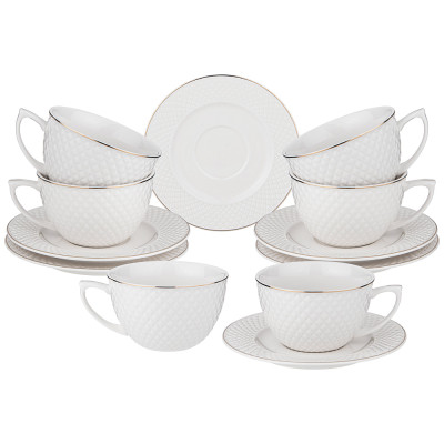 Чайный набор "ДИАМАНД ГОЛД" на 6 пер. 12пр. 220 мл (кор=8наб.) LEFARD 359-295