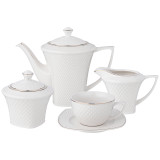 Чайный сервиз "ДИАМАНД ГОЛД" на 6 пер. 15 пр. 1100/220/220/220 мл (кор=2набор.) LEFARD 359-296