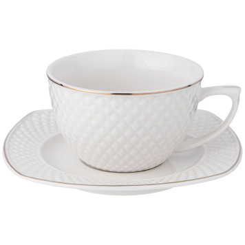 Чайный сервиз "ДИАМАНД ГОЛД" на 6 пер. 15 пр. 1100/220/220/220 мл (кор=2набор.) LEFARD 359-296-1