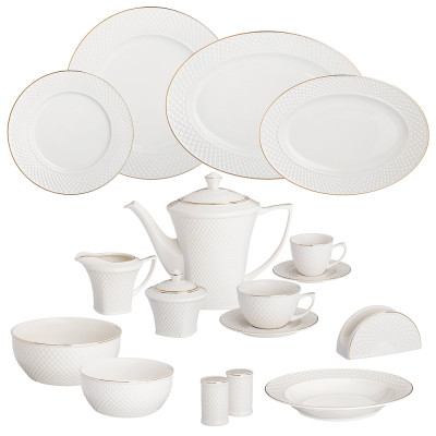 Сервиз чайно-столовый "ДИАМАНД ГОЛД" на 12 пер. 101 пр. (2кор=1наб.) LEFARD 359-323