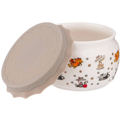 Банка с силиконовой крышкой "ВЕСЕЛЫЕ ДРУЗЬЯ" 500 мл (кор=24шт.) LEFARD 359-576-1