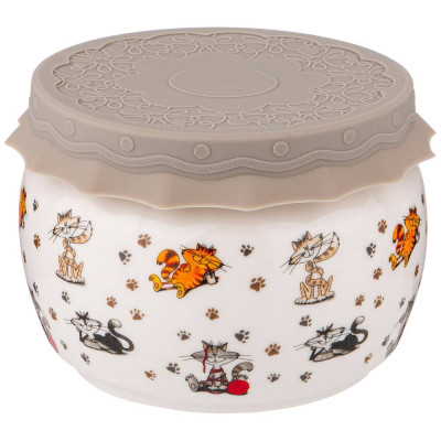 Банка с силиконовой крышкой "ВЕСЕЛЫЕ ДРУЗЬЯ" 500 мл (кор=24шт.) LEFARD 359-576