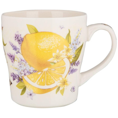 Набор кружек на металл.подставке " ПРОВАНС ЛИМОНЫ" 4 шт. 350 мл (кор=4наб.) LEFARD 359-828-1