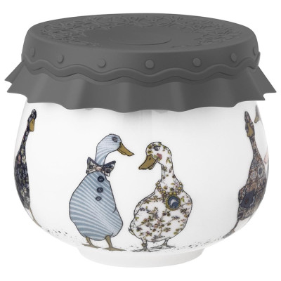 Банка "FAMILY FARM" с силиконовой крышкой 8*8*6,5 cm 180 мл LEFARD 359-914-3