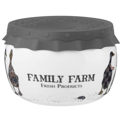 Банка "FAMILY FARM" с силиконовой крышкой 11,5*11,5*7,5 cm 500 мл LEFARD 359-916-2