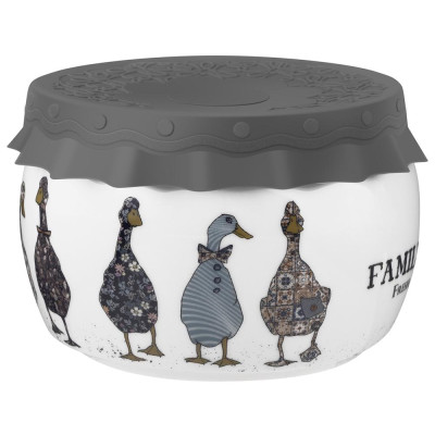 Банка "FAMILY FARM" с силиконовой крышкой 11,5*11,5*7,5 cm 500 мл LEFARD 359-916-5