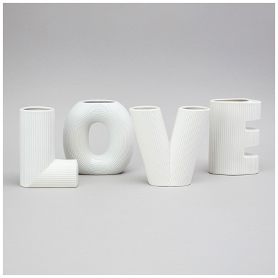 Набор ваз "LOVE", высота 15.2см цвет: белый LEFARD 374-140-1