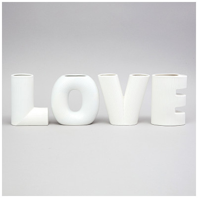 Набор ваз "LOVE", высота 15.2см цвет: белый LEFARD 374-140