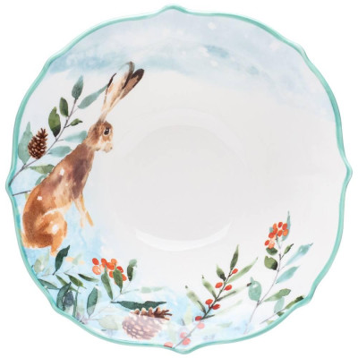 Салатник сервировочный "ЛЕСНАЯ СКАЗКА" заяц 19*7 см 600 мл (кор=24шт.) LEFARD 409-170-1