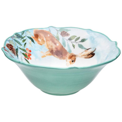 Салатник сервировочный "ЛЕСНАЯ СКАЗКА" заяц 19*7 см 600 мл (кор=24шт.) LEFARD 409-170