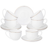 Чайный набор " кристал' ' голд на 6 пер. 12 пр. 250 мл LEFARD 414-058