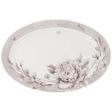 Блюдо овальное "WHITE FLOWER" 36*24 см серое (кор=24шт.) LEFARD 415-2126