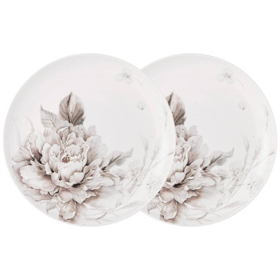 Набор тарелок закусочных "WHITE FLOWER" 2 шт. 20,5 см (кор=16наб.) LEFARD 415-2127