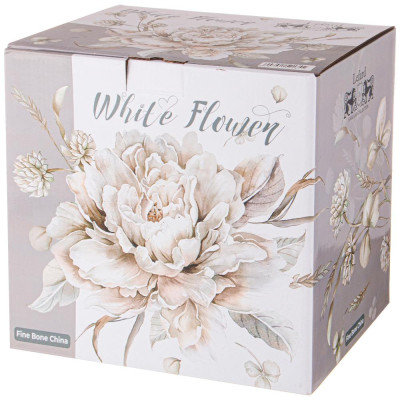 Набор посуды обеденной "WHITE FLOWER" на 4 пер. 12 пр.: 25,5см/ 20,5см/750мл 18см (кор=2наб.) LEFARD 415-2135