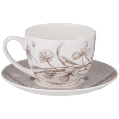 Чайный набор "WHITE FLOWER" на 6пер. 12пр. 330мл серый (кор=4наб.) LEFARD 415-2138-2