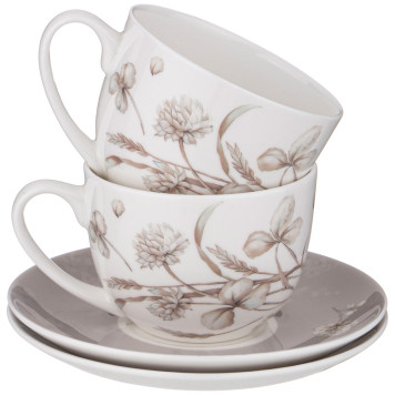 Чайный набор "WHITE FLOWER" на 6пер. 12пр. 330мл серый (кор=4наб.) LEFARD 415-2138-5