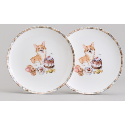 Набор тарелок закусочных "ЛУЧШИЕ ДРУЗЬЯ" 2 шт. 20,5 см (кор=36шт.) LEFARD 415-2181