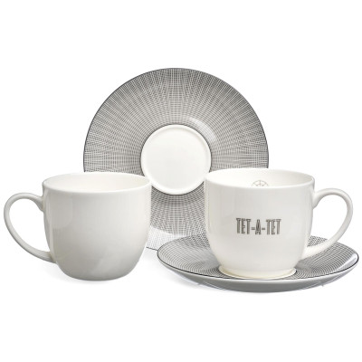 Чайный набор "TET-A-TET" на 2 пер. 4 пр. 300 мл (кор=18наб.) LEFARD 416-103