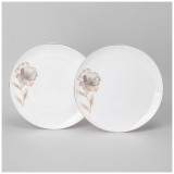 Набор тарелок обеденных "INSPIRATION" золотой цветок 2 шт. 26 см (кор=10наб.) LEFARD 422-120