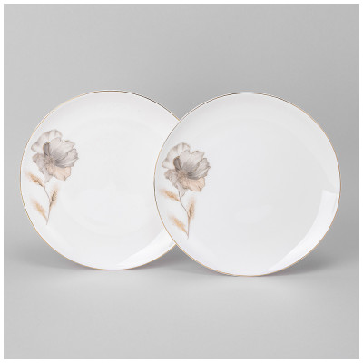 Набор тарелок обеденных "INSPIRATION" золотой цветок 2 шт. 26 см (кор=10наб.) LEFARD 422-120