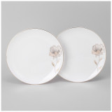 Набор тарелок закусочных "INSPIRATION" золотой цветок 2 шт. 20,5 см (кор=12наб.) LEFARD 422-121