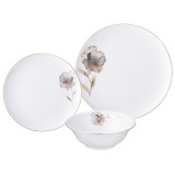 Набор посуды "INSPIRATION" золотой цветок на 4 пер. 12 пр. LEFARD 422-147