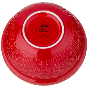 Салатник для смешивания и сервировки "KITCHEN PASSION" 23 см красная (кор=8шт.) LEFARD 424-059-1