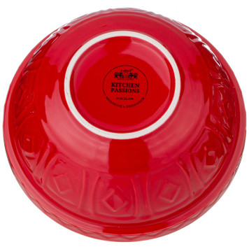 Салатник для смешивания и сервировки "KITCHEN PASSION" 23 см красная (кор=8шт.) LEFARD 424-063-1
