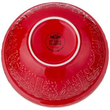 Салатник для смешивания и сервировки "KITCHEN PASSION" 20,50 см красная (кор=8шт.) LEFARD 424-071-1