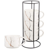 Набор кружек на металл. подставке "FANTASY" 4 шт. 300 мл (кор=6наб.) LEFARD 42-441