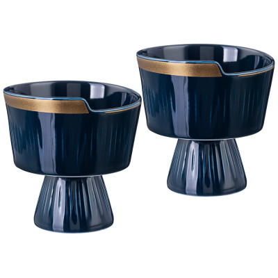 Набор креманок  " HERBAL" 2 шт. 10*10 см 240 мл синий (кор=18наб.) LEFARD 42-470