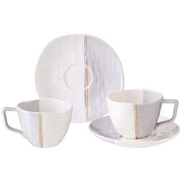 Чайный набор  " GREY" на 2 пер. 4 пр. 220 мл (кор=12наб.) LEFARD 42-479