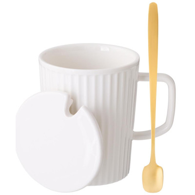 Кружка " HERBAL"  с крышкой и металл. ложкой 350 мл (кор=48шт.) LEFARD 42-481-1